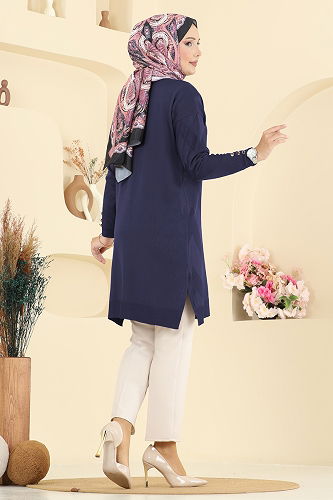 moda selvim Cardigan 3193BRZ597 Navy Blue - Thumbnail