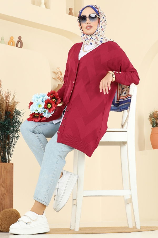 Modaselvim Cardigan/Vest Cardigan 3193BRZ597 Red