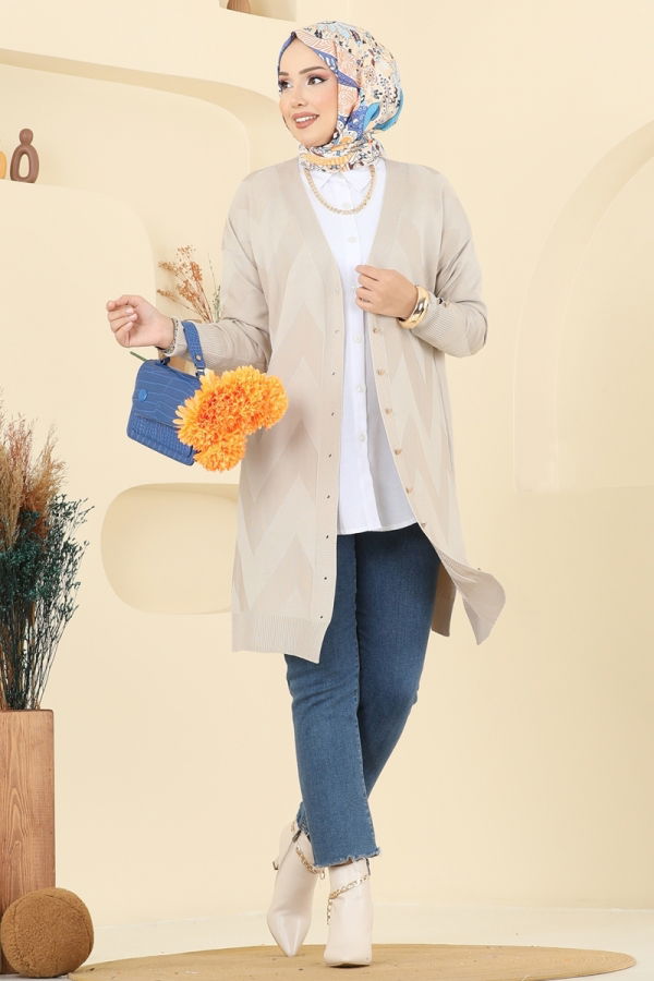 Modaselvim Cardigan/Vest Cardigan 3193BRZ597 Stone