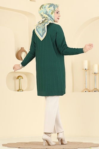 moda selvim Cardigan 3197UZ662 Emerald - Thumbnail