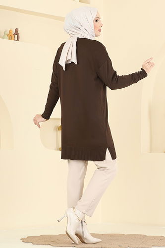 moda selvim سترة خفيفة بني 3207UZ662 - Thumbnail