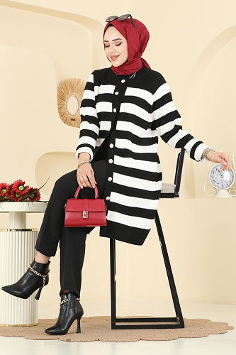 moda selvim سترة خفيفة أسود 3210UZ662 - Thumbnail