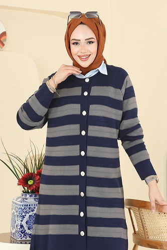 moda selvim Cardigan 3210UZ662 Navy Blue - Thumbnail