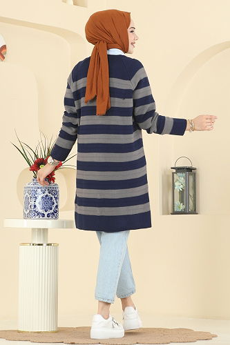 moda selvim Cardigan 3210UZ662 Navy Blue - Thumbnail