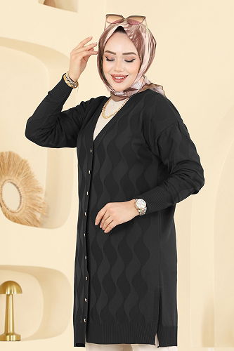 moda selvim سترة خفيفة أسود 3239UZ662 - Thumbnail