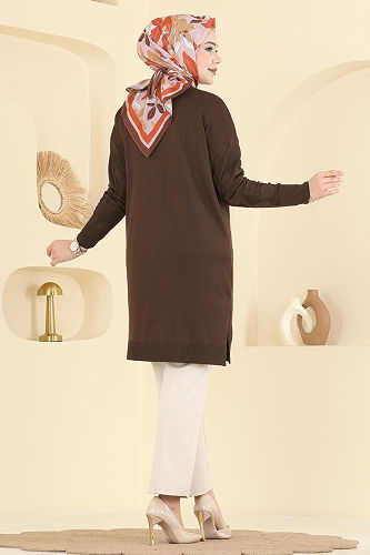 moda selvim Cardigan 3239UZ662 Brown - Thumbnail
