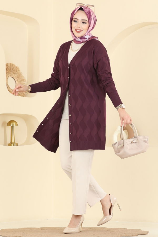 Modaselvim Cardigan/Vest Cardigan 3239UZ662 Damson