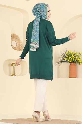 moda selvim سترة خفيفة زيتي 3239UZ662 - Thumbnail