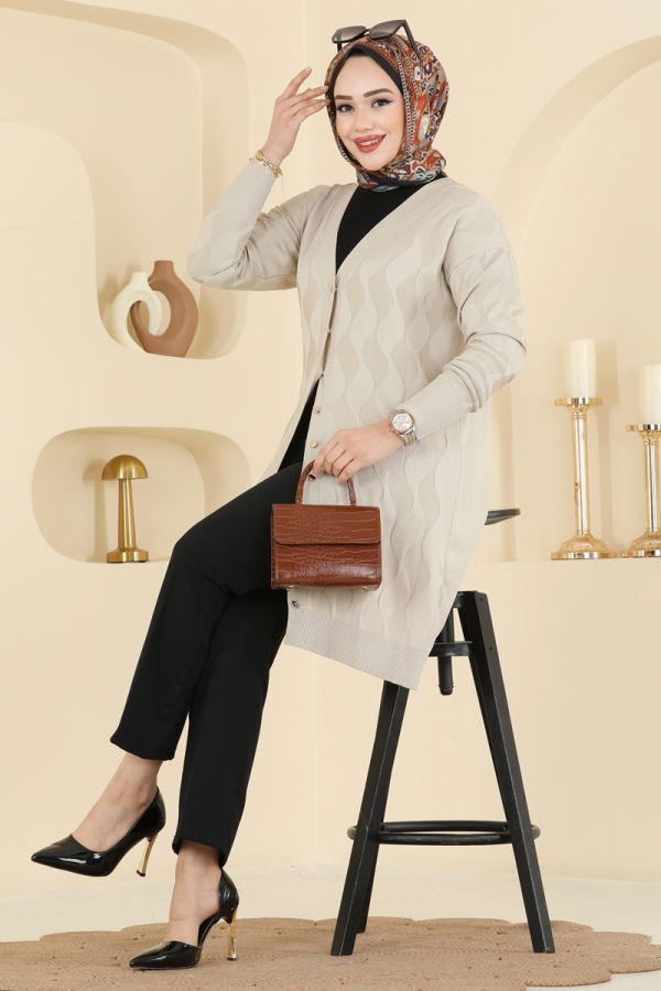Modaselvim Cardigan/Vest Cardigan 3239UZ662 Stone