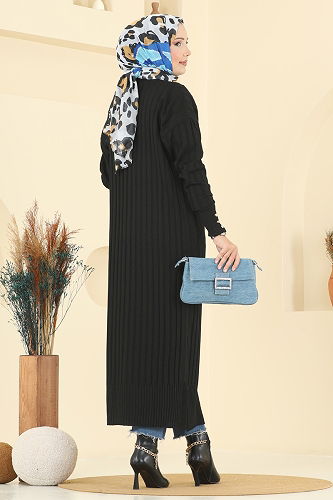 moda selvim Cardigan 3257BRZ597 Black - Thumbnail