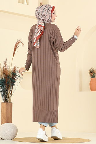 moda selvim Cardigan 3257BRZ597 Dark Vision - Thumbnail