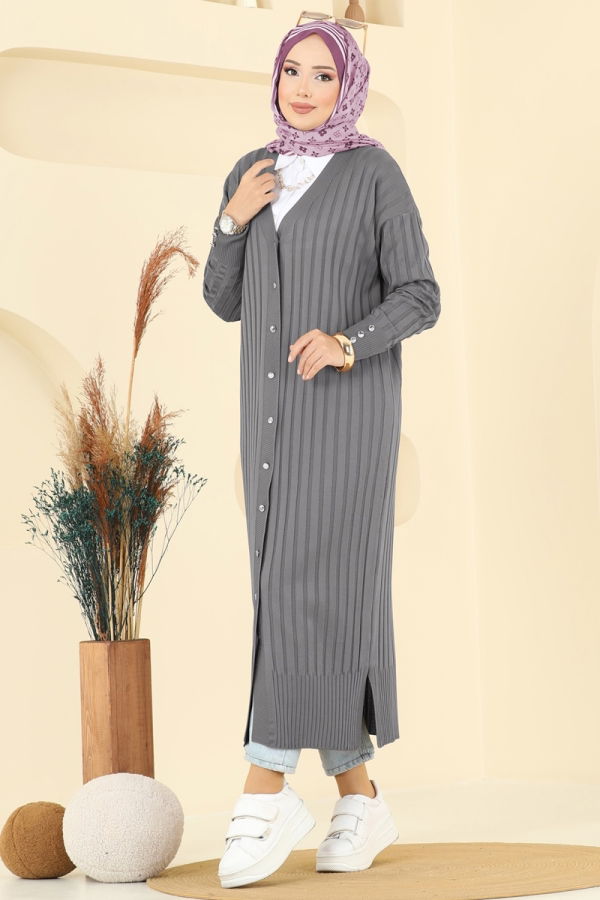 Modaselvim Cardigan/Vest Cardigan 3257BRZ597 Gray