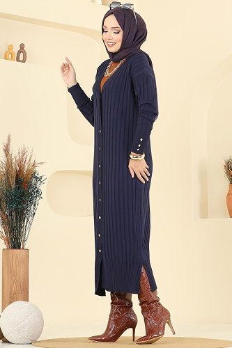 moda selvim Cardigan 3257BRZ597 Navy Blue - Thumbnail