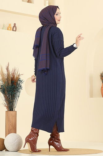 moda selvim Cardigan 3257BRZ597 Navy Blue - Thumbnail