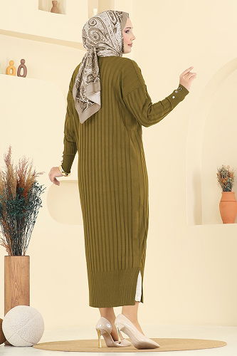 moda selvim سترة خفيفة أخضر 3257BRZ597 - Thumbnail