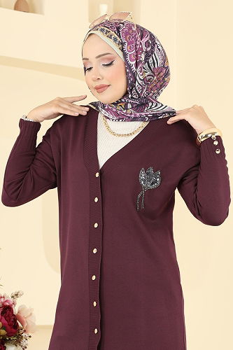 moda selvim سترة خفيفة توتي 3260BRZ597 - Thumbnail