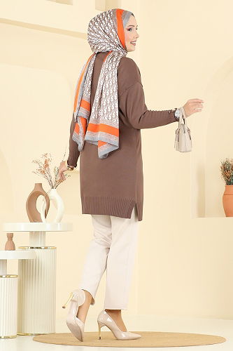 moda selvim Cardigan 3260BRZ597 Dark Vision - Thumbnail