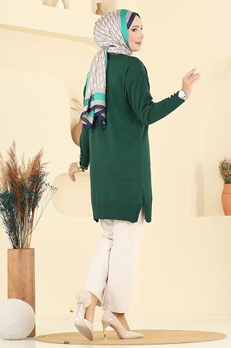 moda selvim Cardigan 3260BRZ597 Emerald - Thumbnail