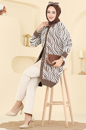 moda selvim سترة خفيفة بيج غامق 3286BRZ597 - Thumbnail