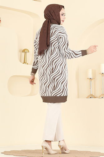 moda selvim سترة خفيفة بيج غامق 3286BRZ597 - Thumbnail