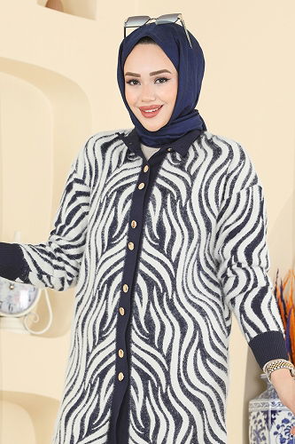 moda selvim Cardigan 3286BRZ597 Navy Blue - Thumbnail