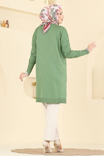 moda selvim Cardigan 3290UZ662 Almond Green - Thumbnail