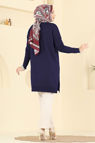 moda selvim Cardigan 3290UZ662 Navy Blue - Thumbnail
