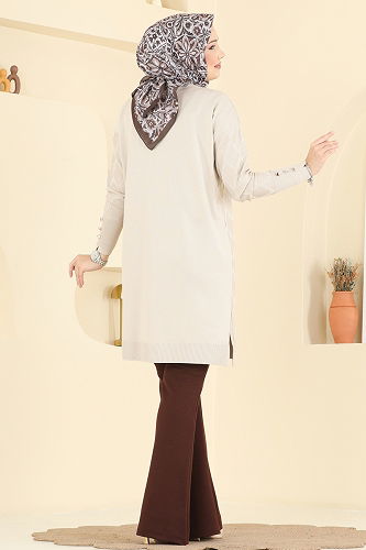 moda selvim سترة خفيفة بيج 3290UZ662 - Thumbnail