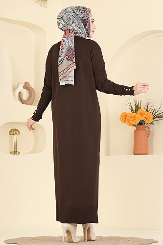 moda selvim Cardigan 3295BRZ597 Bitter Brown - Thumbnail