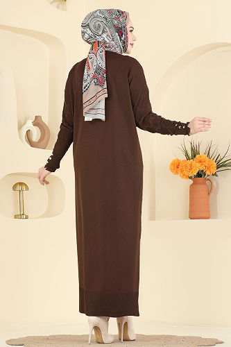 moda selvim سترة خفيفة بني 3295BRZ597 - Thumbnail