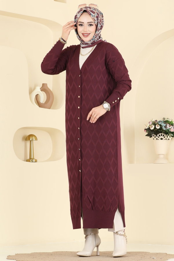 Modaselvim Cardigan/Vest Cardigan 3295BRZ597 Damson