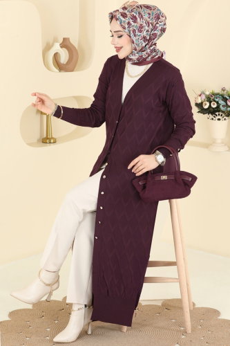 B.R.Z - Cardigan 3295BRZ597 Damson