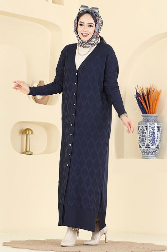 moda selvim Cardigan 3295BRZ597 Navy Blue - Thumbnail