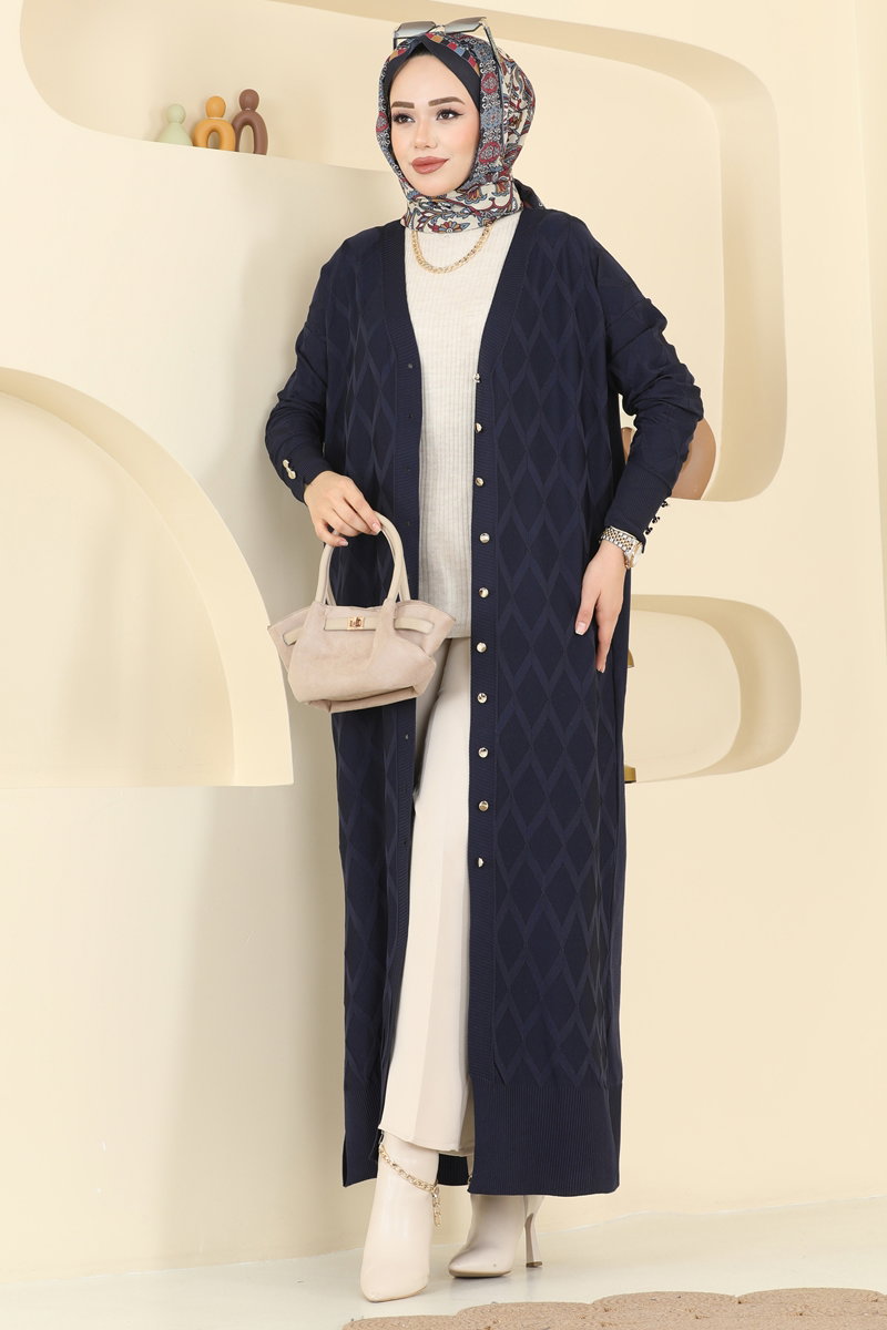 Cardigan 3295BRZ597 Navy Blue - Moda Selvim