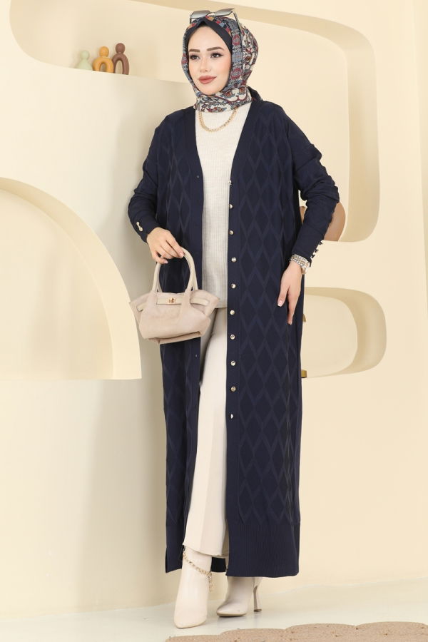 Modaselvim Cardigan/Vest Cardigan 3295BRZ597 Navy Blue