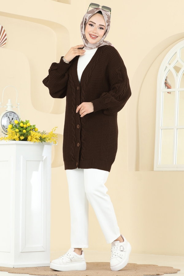 Modaselvim Cardigan/Vest Cardigan 341BRZ597 Brown