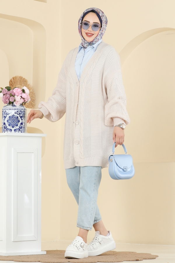 Modaselvim Cardigan/Vest Cardigan 341BRZ597 Ecru