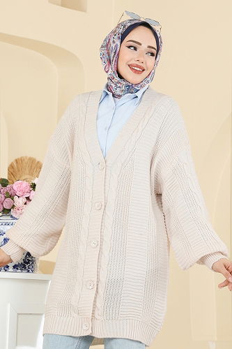 moda selvim سترة خفيفة سكري 341BRZ597 - Thumbnail