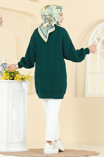moda selvim Cardigan 341BRZ597 Emerald - Thumbnail