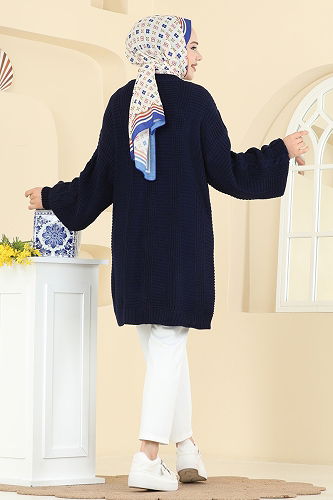 moda selvim Cardigan 341BRZ597 Navy Blue - Thumbnail