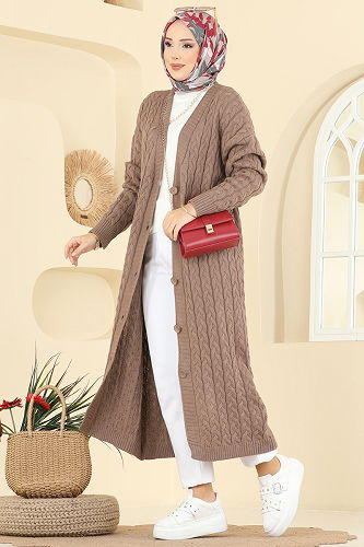 moda selvim Cardigan 377BRZ597 Dark Vision - Thumbnail