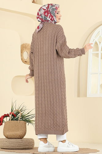 moda selvim Cardigan 377BRZ597 Dark Vision - Thumbnail