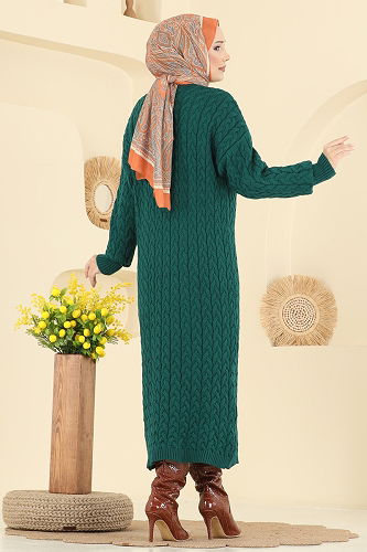 moda selvim Cardigan 377BRZ597 Emerald - Thumbnail