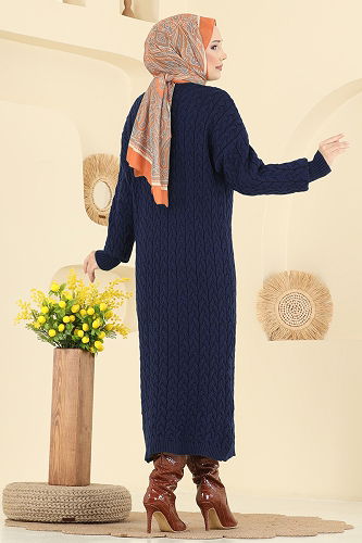 moda selvim Cardigan 377BRZ597 Navy Blue - Thumbnail