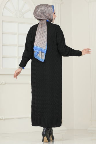 moda selvim Cardigan 386BRZ597 Black - Thumbnail