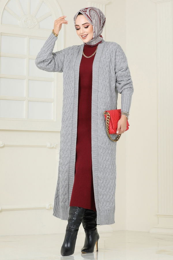 Modaselvim Cardigan/Vest Cardigan 386BRZ597 Gray