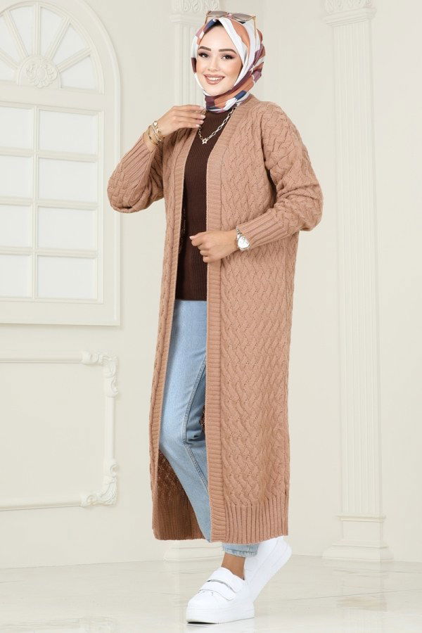 Cardigan 386BRZ597 Latte - 2