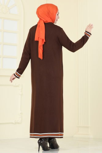 moda selvim Cardigan 4193KL398 Brown - Thumbnail