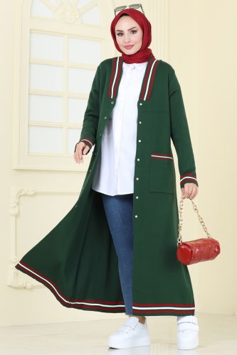 moda selvim Cardigan 4193KL398 Emerald - Thumbnail