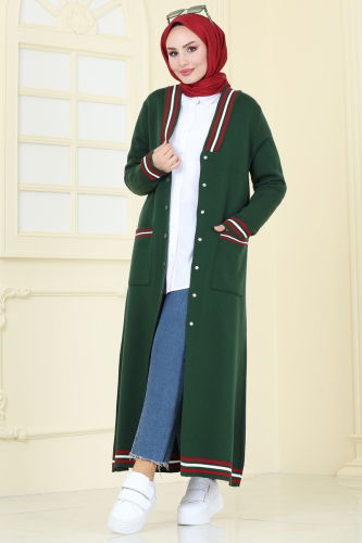 moda selvim Cardigan 4193KL398 Emerald - Thumbnail